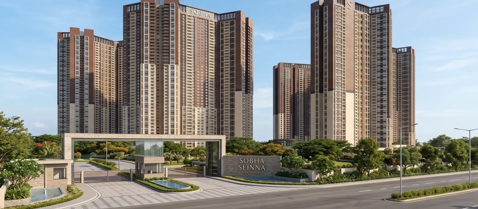 Gated Entrance, OMR Chennai Sobha Sienna Entrance Gate and Towers